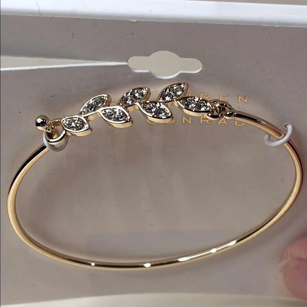 LC Lauren Conrad Gold Leaf Bangle Bracelet